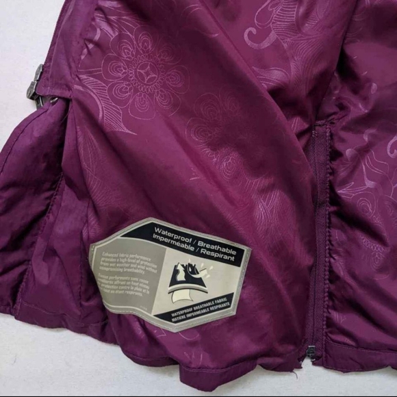 Columbia down waterproof parka burgundy long coat, women's small - Picture 8 of 10